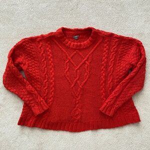 Aerie Cable Knit Sweater - Red
